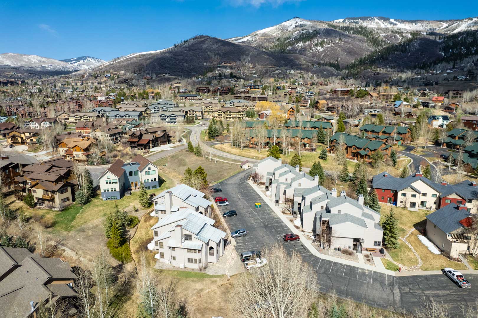 An overlook of the town at VRI's Sunburst Resort in Steamboat Springs, CO.